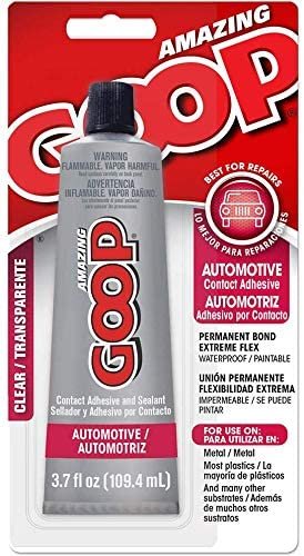 Pixiss Bundle - Automotive Amazing Goop Glue 3.7 Ounce (109.4mL) Tube Industrial Strength Auto Adhesive Dries Clear, 4 Snip Tip Applicator Tips Spreader Tools Set