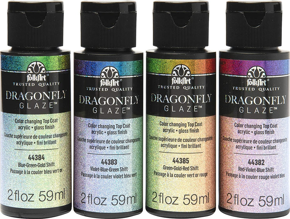 FolkArt Dragonfly Glaze Paint, 4 Pack