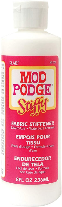 Mod Podge Plaid Stiffy Fabric Stiffener (8-Ounce), 1550, White