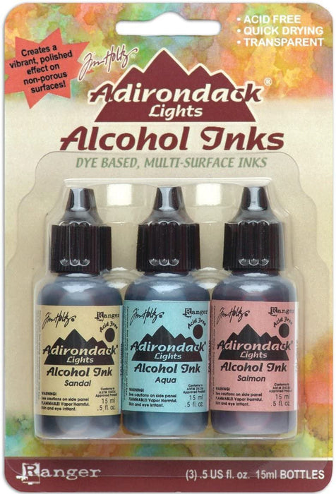 Adirondack Lights Alcohol Ink .5oz 3/Pkg-Lakeshore-Sandal/Aqua/Salmon
