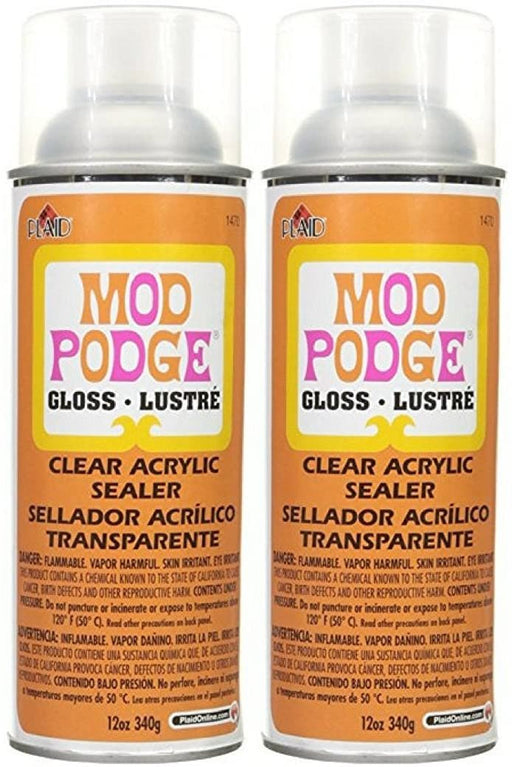  Mod Podge Spray Acrylic Sealer That is Specifically Formulated  to Seal Craft Projects, 12 Ounce, Gloss & 1469 Clear Acrylic Sealer, 12  Ounce, Matte