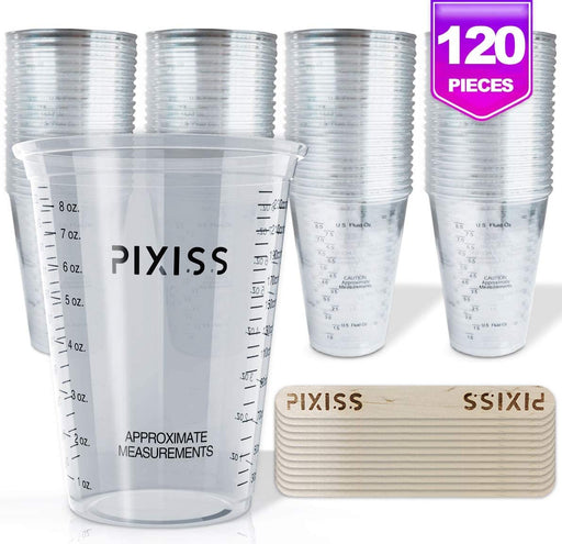 10oz Disposable Graduated Clear Plastic Cups for Mixing Paint