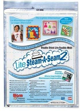 5 Pkgs Lite Steam-a-Seam 2, Double Stick Fusible Web, by The Warm Company