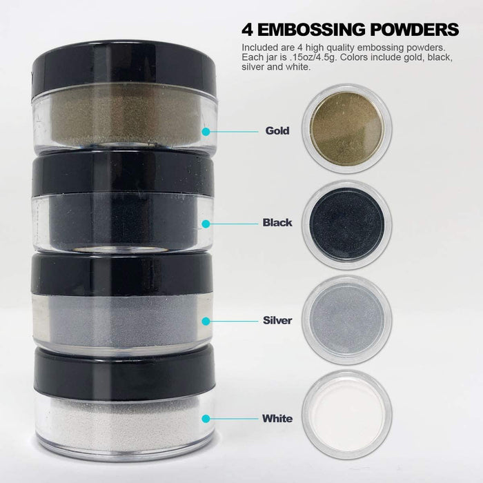 Embossing Kit: Heat Tool Machine, Emboss It Pens, Ranger Gold and Silver Powder Set