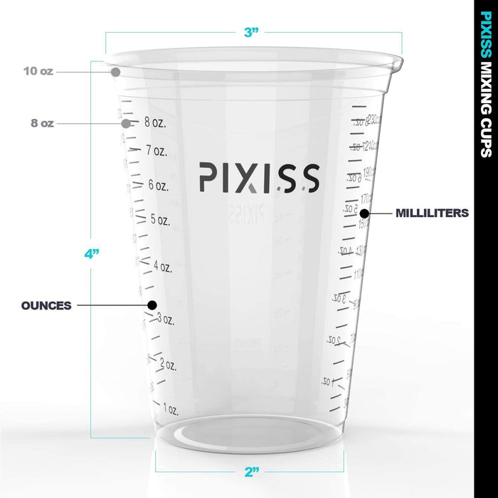 Disposable Measuring Cups for Resin - Pixiss Pack of 20 10oz Clear Plastic  Measuring Cup for Epoxy Resin, Stain, Paint Mixing - Half Pint Reusable