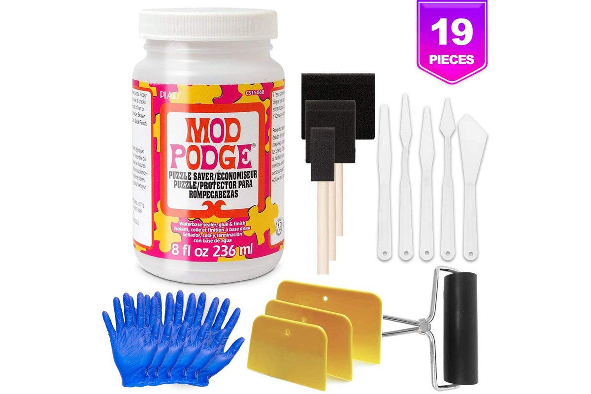 Puzzle Saver Glue Kit and Diamond Painting Sealer, Adhesive Brushes for  Jigsaw Puzzles, Boards, Mats, with Pixiss Accessory Kit