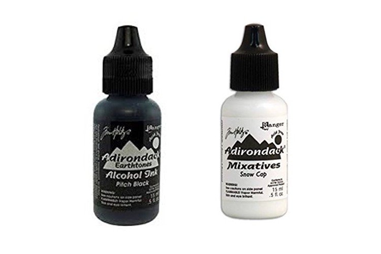 Ranger Tim Holtz Adirondack Alchol Ink & Mixative Pitch Black and Snow ...