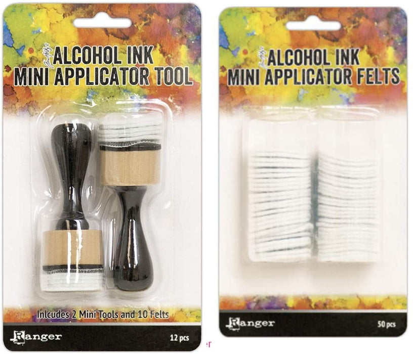 Tim Holtz Alcohol Ink Mini Applicator Tool and Replacement Felt Bundle (Set of 2 Items)