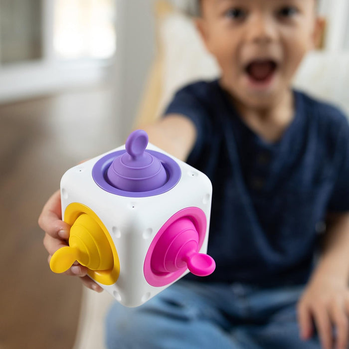 Fat Brain Toys Tugl Cube - Popping Fidget Cube for Toddlers, Kids, Teens, Adults