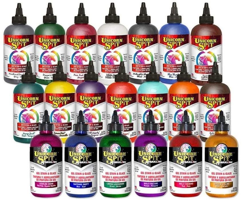 Eclectic 43369531331 8 oz. Unicorn Spit Gel Stain and Glaze 20 Complete Paint Collection