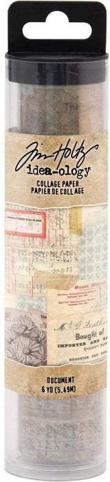 Tim Holtz Idea-Ology Collage Paper Rolls - Travel, Typography and Document - Bundle of Three Rolls