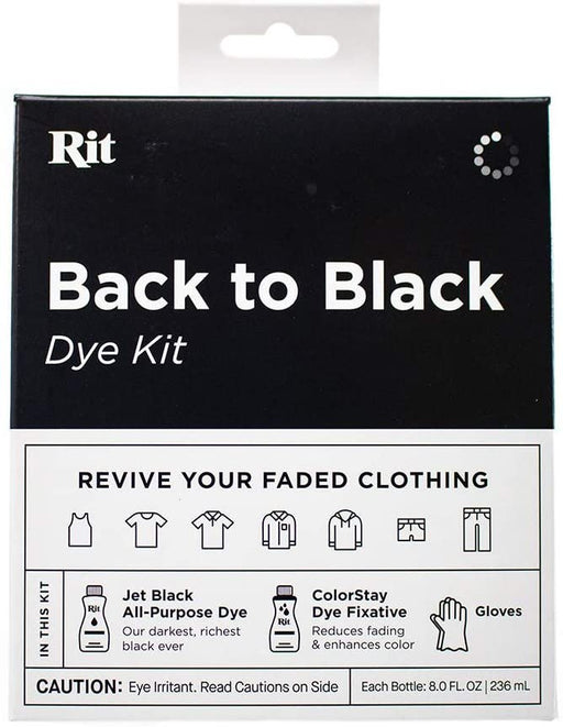 Rit Back to Black Dye Kit - Can be Used to Restore Faded Black Color B —  Grand River Art Supply