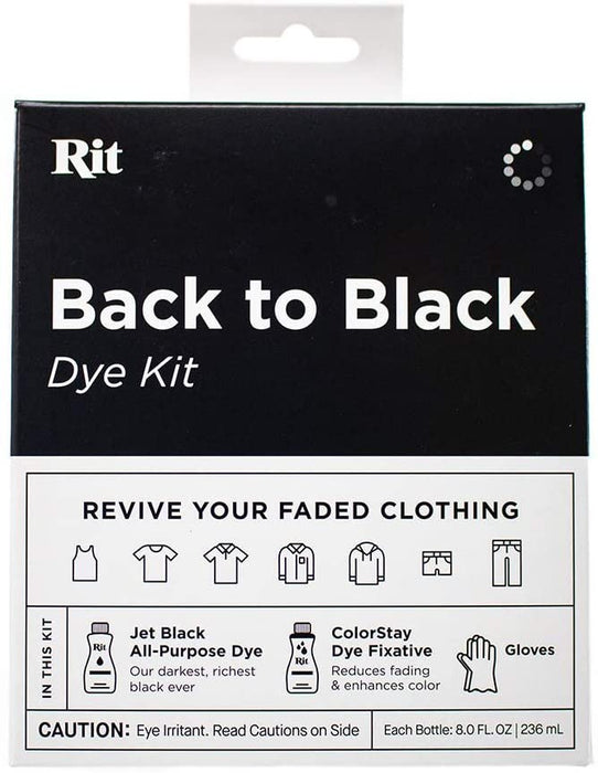 Rit Back to Black Dye Kit - Can be Used to Restore Faded Black Color Back to a Vibrant Black