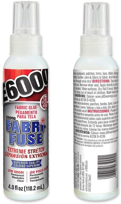 E6000 Glue Fabri-Fuse Fabric Glue Adhesive - 4 fl oz Shelf Bottle - with Pixiss Accessories Needle Tip Tweezers, and 2 Jewel Picker Pencils