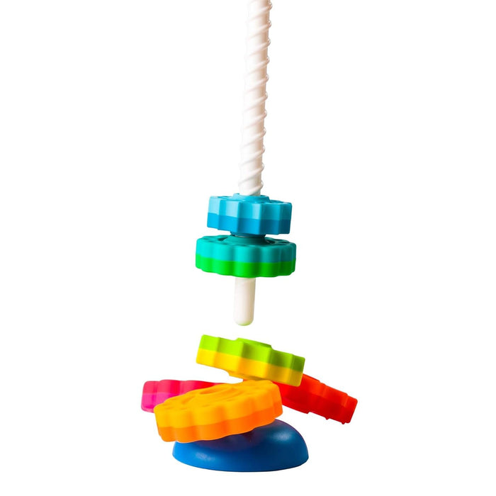 Fat Brain Toys SpinAgain - Corkscrew Stack-and-Sort Toy for Babies & Toddlers