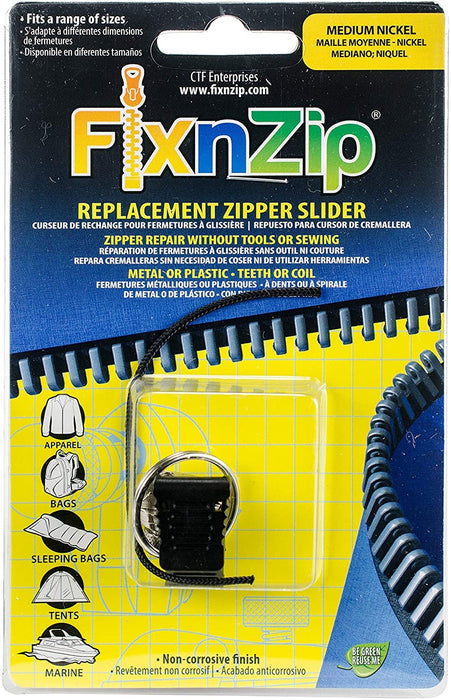 FixnZip Nickel Replacement Zipper for Sewing,