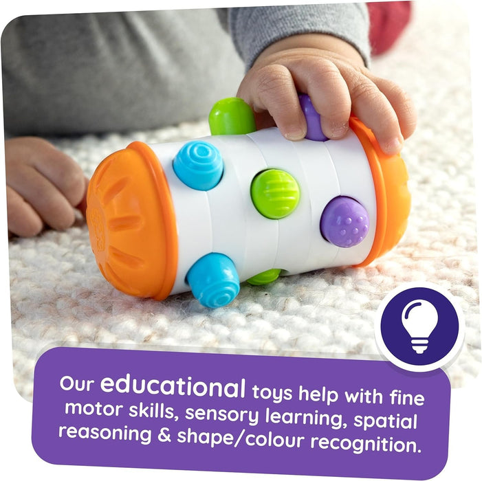 Fat Brain Toys Rolio - Sensory Tummy Time and Rattle Toy for Babies Ages 6 Months+