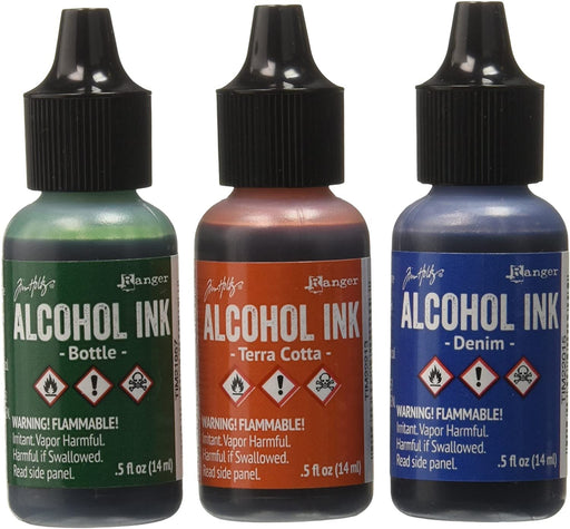 Ranger Tim Holtz Alcohol Ink .5oz, 3Pc Inks NEW Blue Green Terra Cotta