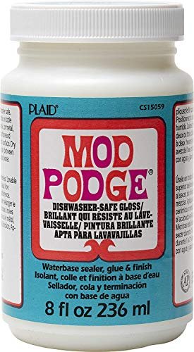 Mod Podge Waterbased Dishwasher Safe Sealer, Glue and Finish for Paper (8-Ounce), Pixiss Accessory Kit with Brayer, Gloves, Brushes, Spreaders