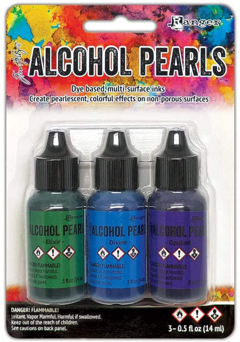 Ranger Ink - Tim Holtz - Alcohol Inks - Pearl - Kit 6 Elixir, Divine, and Opulent