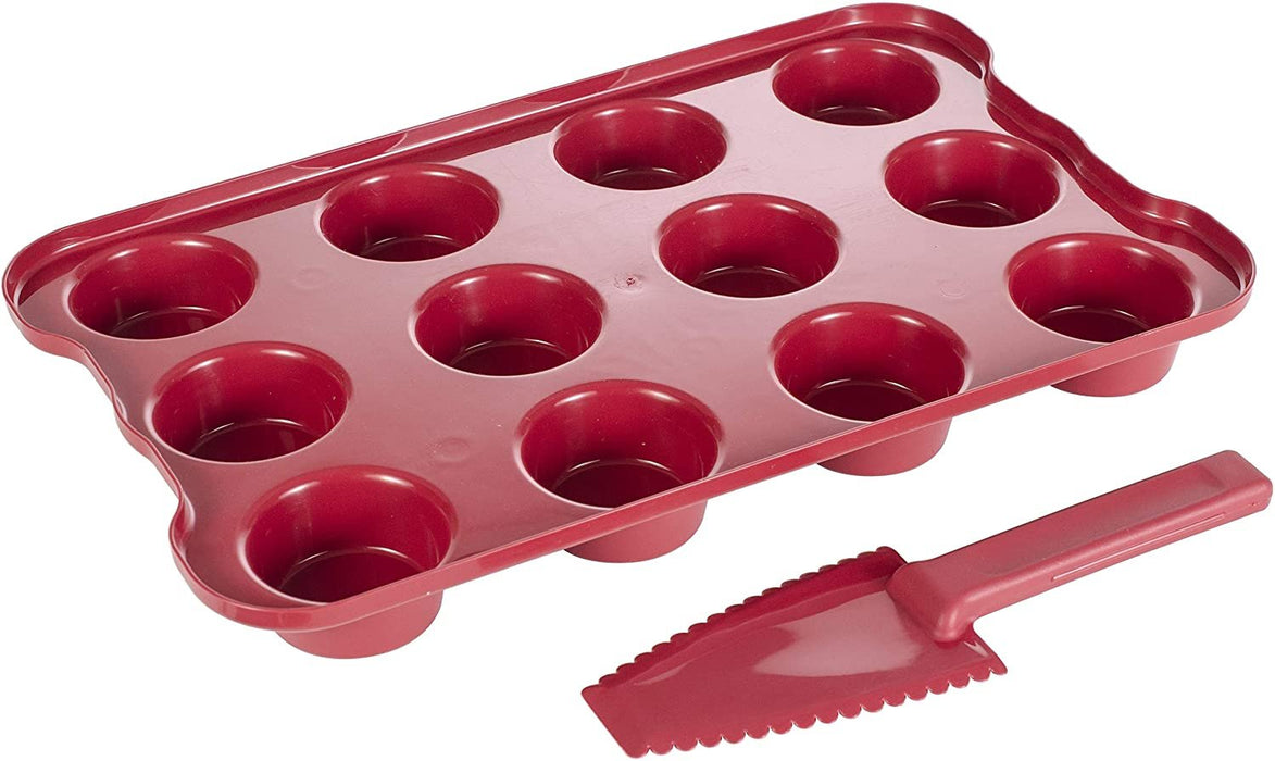 Buddeez 19202R Cake and Cupcake Carrier, 1 Count (Pack of 1), Red