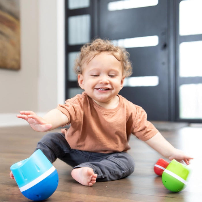 Fat Brain Toys TumbleRoos - Wobbling Fine Motor Stacking Toy for Babies & Toddlers