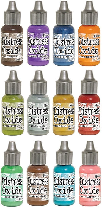 Distress Oxide Ink Pad and Reinker Bundle All 12 Colors - 24 Pack