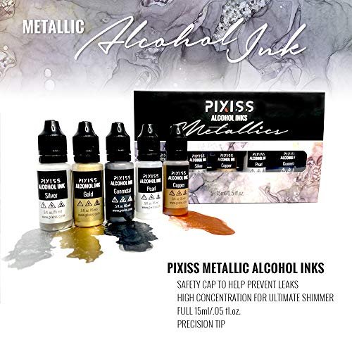 Metallic Alcohol Ink Set, Gold Alcohol Ink, Silver, Gunmetal, Copper, —  Grand River Art Supply