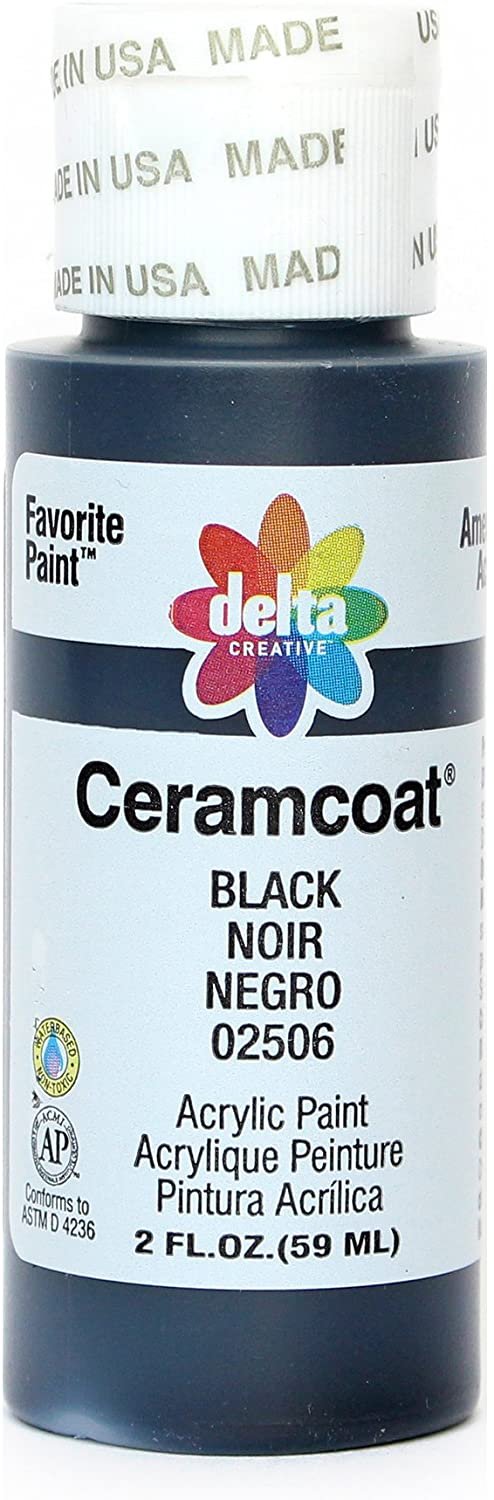 2 Fl Oz Acrylic Craft Paint Black - Delta Ceramcoat : Target