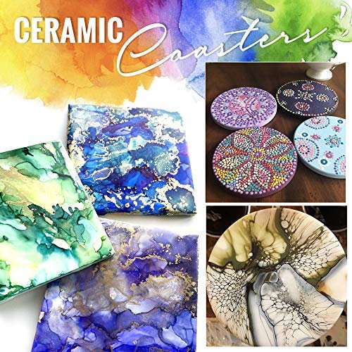 COYMOS Ceramic Tiles for Crafts Coasters, 12Pcs Blank Coasters Unglazed  Ceramic White Tiles for Painting, Alcohol Ink, Acrylic Pouring - Make Your  Own