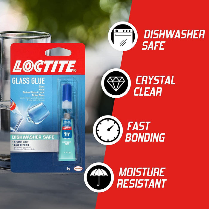 Loctite Glass Glue, 2-Gram Squeeze Tube, Clear, 6-Pack 233841-6 