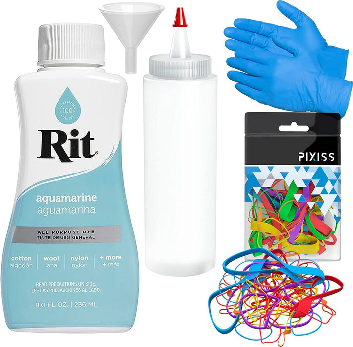 Rit Dye Accessory Kit - Navy Blue, Denim Blue, Royal Blue, Black, Pixiss  Tie Dye Accessories Bundle