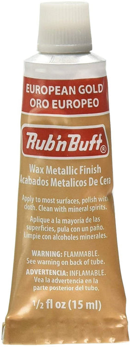 Amaco Rub 'N Buff Wax Metallic Finish, Gold Leaf, 0.5-Fluid Ounce
