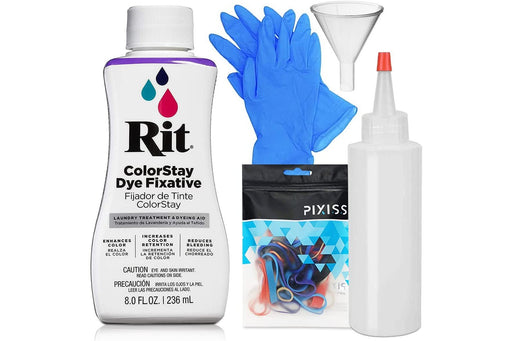Rit Dye Color Stay Fixative Bundle with Gloves and Rubber Bands — Grand  River Art Supply
