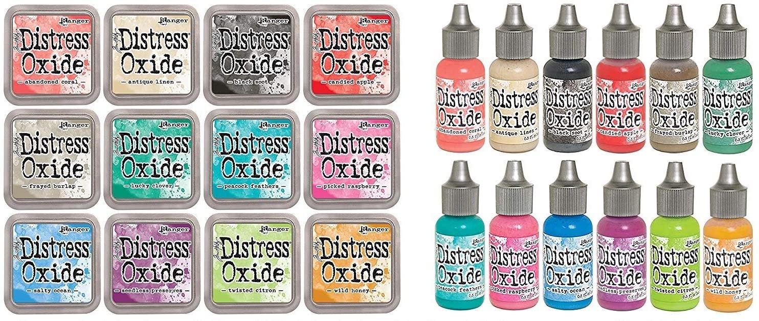 Ranger Tim Holtz Distress Oxides June 2017 Release No. 2 Bundle Includes: all 12 Pads and all 12 Re-Inkers