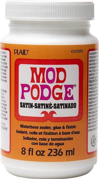 Mod Podge CS11272 8 fl. oz. Decoupage Satin Glue, 8 ounce, Multicolor