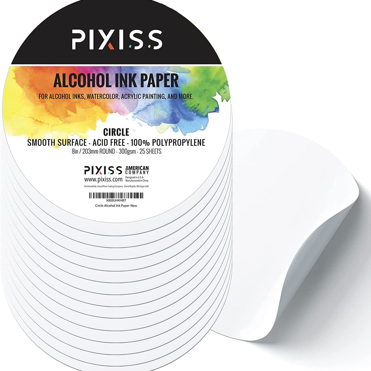 White Alcohol Ink Paper Roll Heavy White Art Paper for Alcohol Ink & White Watercolor Paper, Synthetic Paper 23x50 Inches 584x1270mm, 200gsm Cardstock