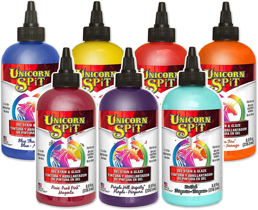 Unicorn SPiT Sunset Collection 8 OZ- Lemon Kiss, Phoenix Fire, Molly Red Pepper, Pixie Punk Pink, Purple Hill Majesty, Blue Thunder and Zia Teal