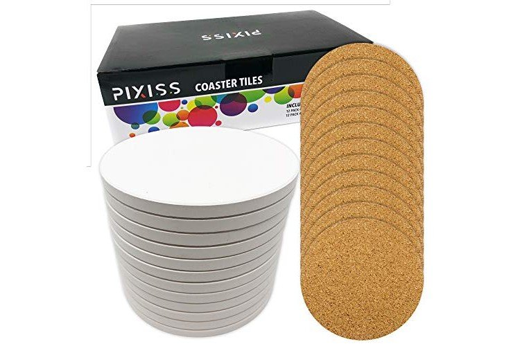 Ceramic Tiles for Crafts Coasters,12 Hexagon White Tiles Unglazed 4-In —  Grand River Art Supply