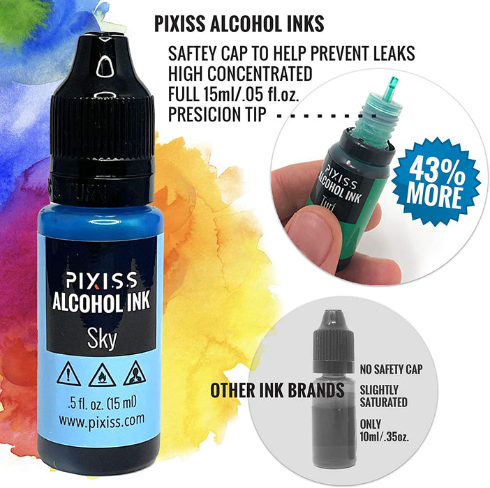 Pixiss Alcohol Ink; 25 colors